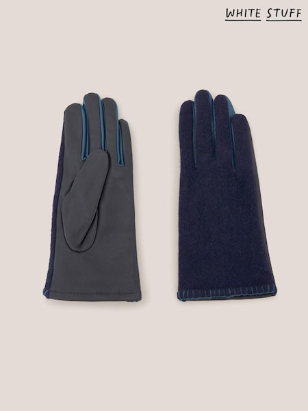 Sininen - White Stuff Leather Lucie Gloves (Q43717) | €38