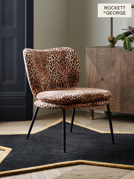 Rockett St George Leopard Love Velvet Perfect Accent Chair (Q44634) | €251