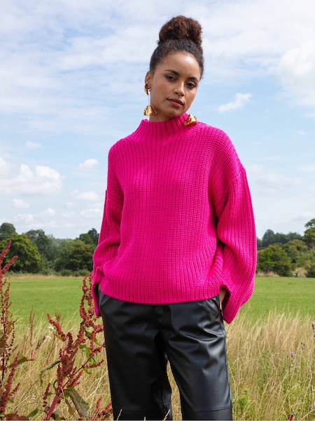 Ro&Zo Pink Split Sleeve High Neck Jumper (Q44652) | €56