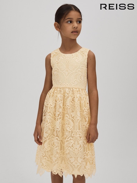 Reiss Lemon Daia 9-13 yrs Fit-and-Flare Lace Dress (Q44801) | AED583