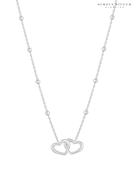Simply Silver 925 Interlink Heart Necklace (Q45208) | 23 €