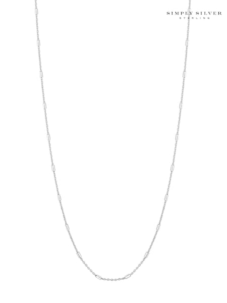 Simply Silver Sterling Silver Fine Station Necklace (Q45242) | AED73