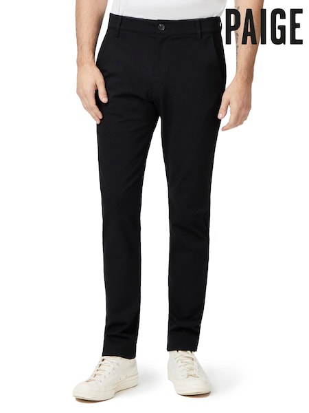Paige Slim Fit Stafford Tapered Leg Stretch Black Trousers (Q45396) | €147