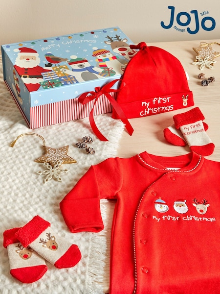 JoJo Maman Bébé Red My First Christmas Baby Gift Set (Q45483) | €51