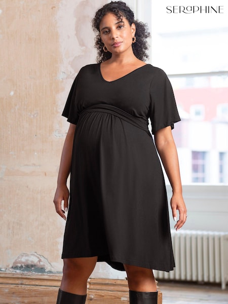 Seraphine A Line Jersey Nursing Black Dress (Q45689) | €38