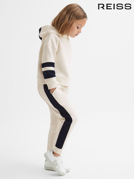Reiss Ecru Cara 4-9 yrs Cotton Blend Colourblock Hoodie and Joggers Set (Q45907) | €95
