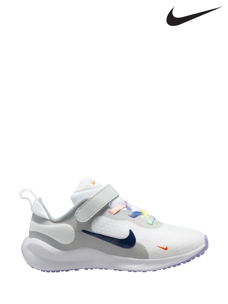 Nike White/Multi Junior Revolution 7 Trainers (Q46071) | €54