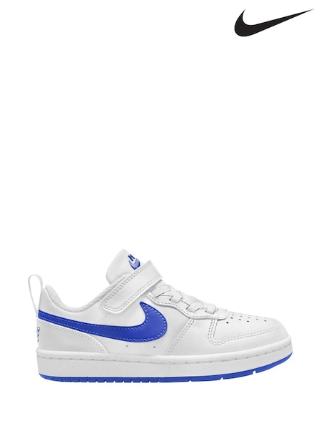 Nike White/Blue Junior Court Borough Low Recraft Trainers (Q46100) | €34