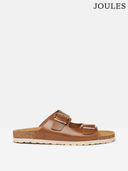 Joules Celeste Tan Brown Double Strap Sandals (Q46114) | €33.50