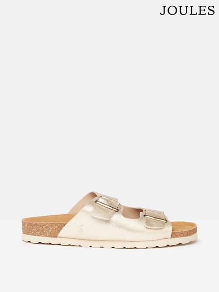 Joules Celeste Gold Double Strap Sandals (Q46122) | €37