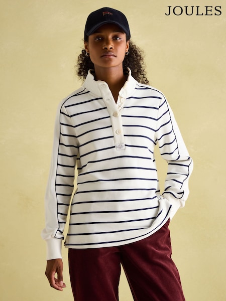 Joules Southwold Button Down Striped Sweatshirt (Q46149) | €79