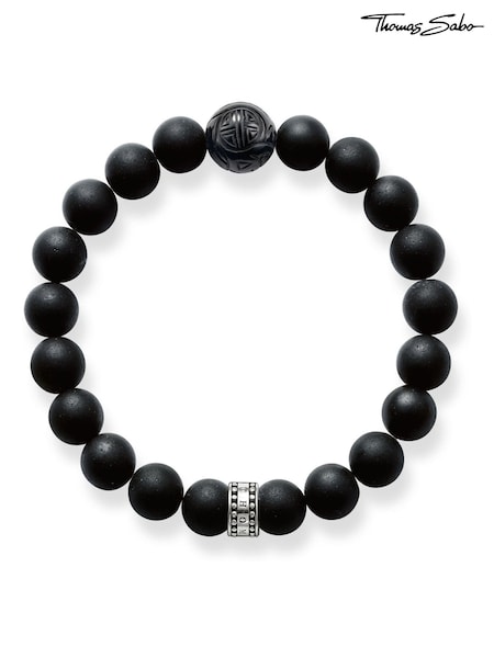 Thomas Sabo Black Rebel Obsidian 925 Silver Bracelet (Q46156) | €102