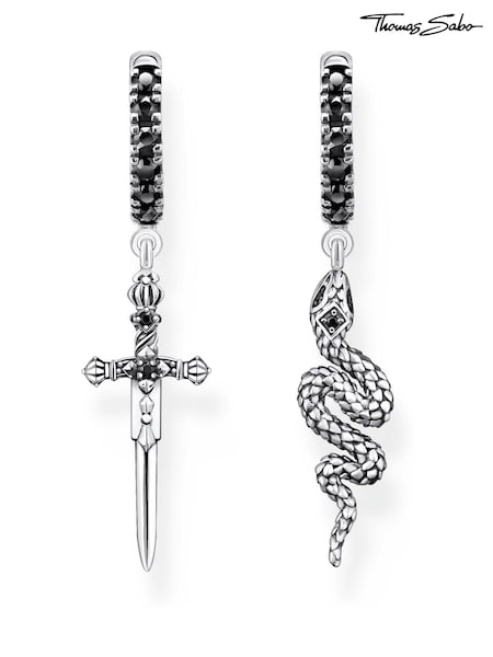 Thomas Sabo Black Mystic Snake 925 Silver (3D) Earrings (Q46170) | €229
