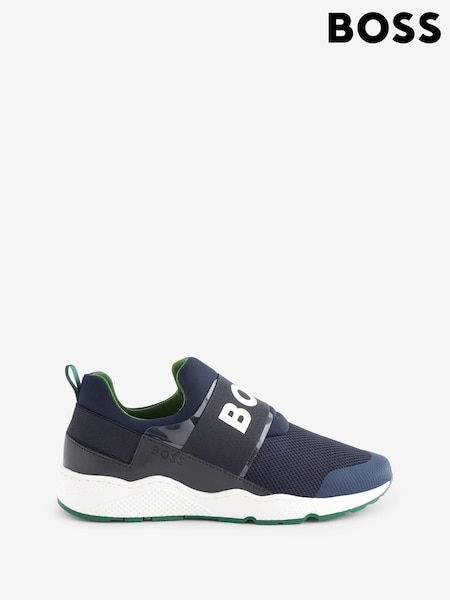 Albastru - Pantofi de antrenament cu curele cu logo Boss (Q46174) | 568 LEI - 618 LEI