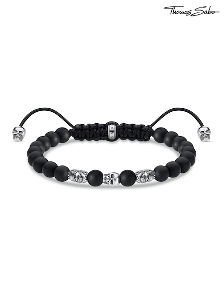 Thomas Sabo Black Obsidian Beaded Macramé Bracelet (Q46183) | €114