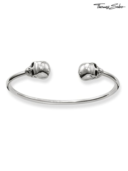 Thomas Sabo Silver 925 Silver Blackened, Skull Design Rebel Bangle (Q46190) | €204