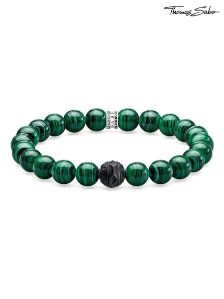 Thomas Sabo Silver Obsidian Blackened Handcrafted Bracelet (Q46192) | €102