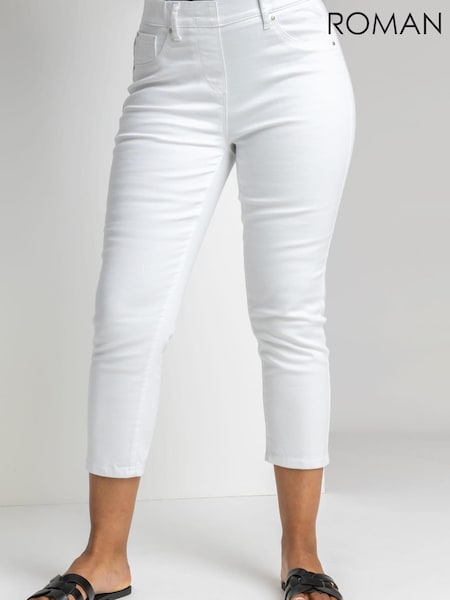 Roman White Petite Cropped Jegging (Q46465) | $61