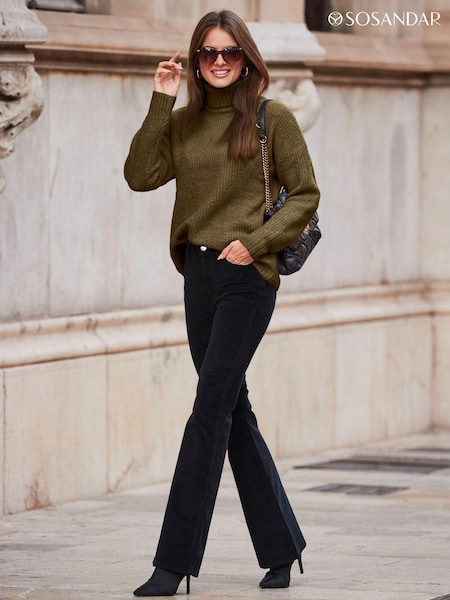 Sosandar Chevron Knit Roll Neck Jumper (Q47040) | 307 LEI
