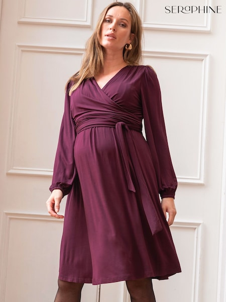 Seraphine Purple Eudora Maternity & Nursing Evening Dress (Q47085) | €49