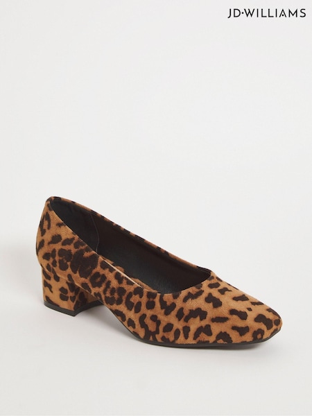 JD Williams Leopard Print Wide Fit Flexi Sole Court Shoes (Q47239) | € 22