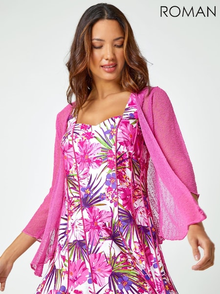 Roman Pink Textu Pointelle Detail Shrug (Q47357) | € 50