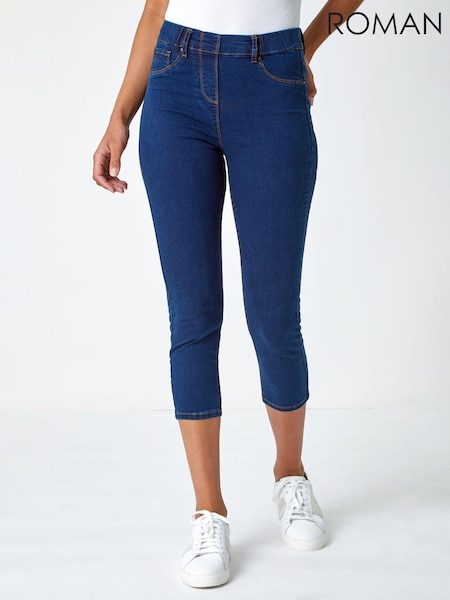 Roman Dark Blue Cropped Denim Jeggings (Q47667) | €25