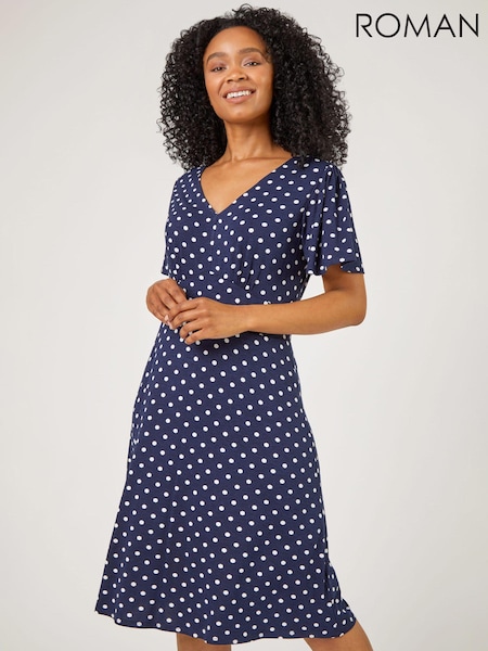 Roman Petite Spot Print Stretch Jersey Dress (Q47692) | ‏283‏₪