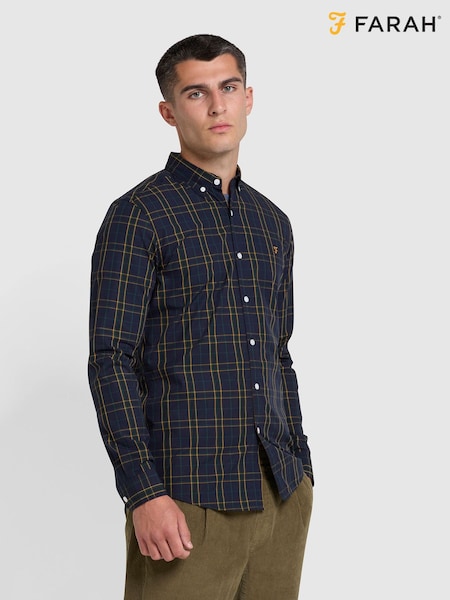 Farah Blue Yorke Check Long Sleeve Shirt (Q48219) | €46