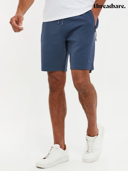 Albastru deschis - Pantaloni scurți pentru transpirație cu textura Waffle Threadbare (Q48420) | 71 LEI