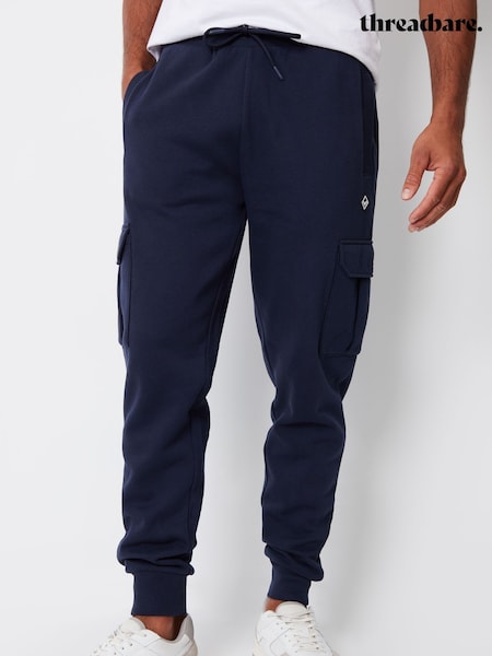 Bleumarin - Threadbare cargo stil Pantaloni de sport (Q48524) | 179 LEI