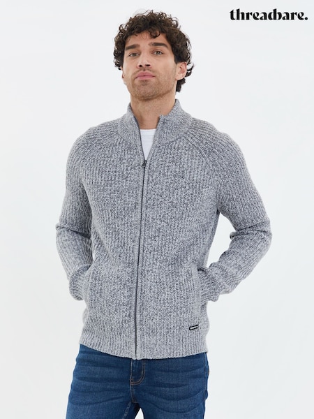Gri deschis - Cardigan cu fermoar întreg Threadbare Gri (Q48551) | 209 LEI