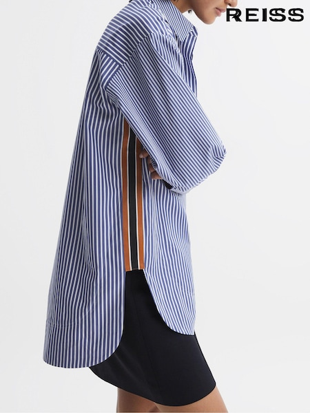 Reiss Danica Oversized Cotton Side Stripe Shirt (Q48783) | 240 €