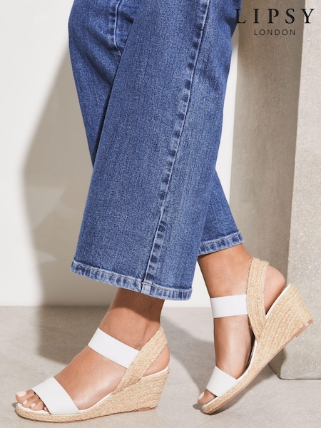 Lipsy Elastic Low Wedge Espadrille Sandal (Q48802) | 144 LEI
