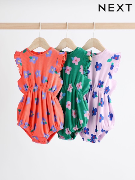 Mehrfarbig, hell geblümt - Baby Bloomer 100% Cotton Romper 3 Pack (Q48971) | 16 € - 19 €