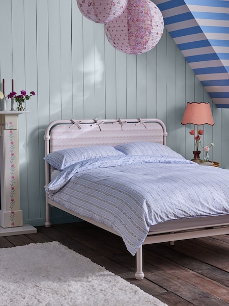 Cath Kidston Pink Upholstered Metal Tie Bed (Q49026) | €503 - €631