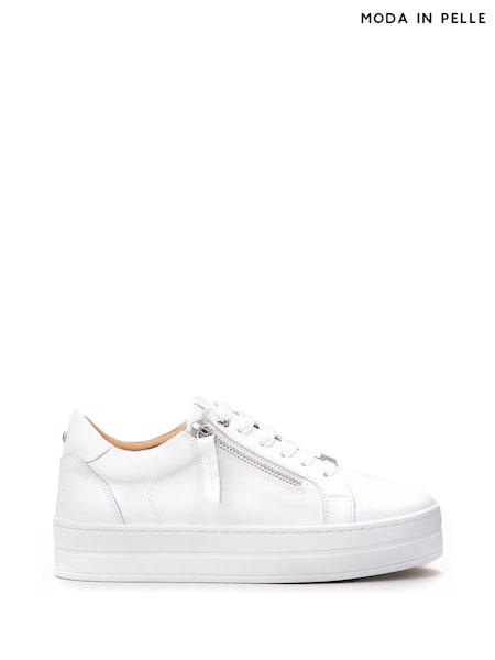 Moda In Pelle Abbiy Chunky Slab Sole Side Zip Lace Up Trainers (Q49260) | $156