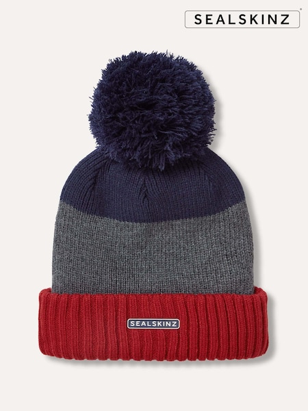 Azul marino/rojo - Sealskinz Flitcham Waterproof Cold Weather Bobble Hat (Q49402) | 57 €