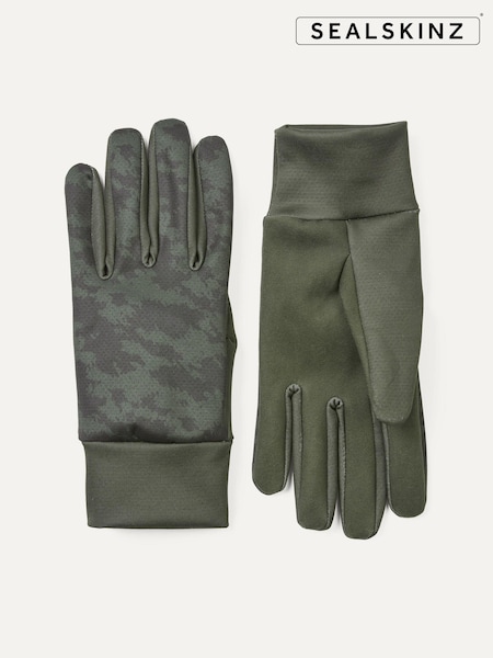 Зеленый - Sealskinz Ryston Water Repellent Skinz Print Nano Fleece Gloves (Q49423) | €20