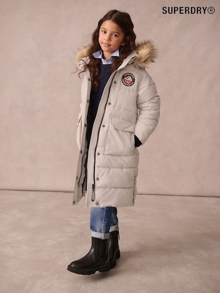 Cream - Superdry Everest Longline Parka Coat (Q49537) | CHF 110 - 114 CHF