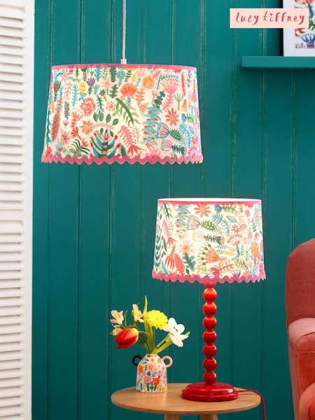 Lucy Tiffney Pink Floral RicRac Easyfit Lamp Shade (Q49592) | €47 - €61