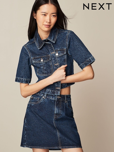 Rinse Blue Denim Mini Skirt (Q49595) | €5