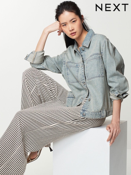 Blue Tinted Patch Pocket Denim Jacket (Q49858) | €13