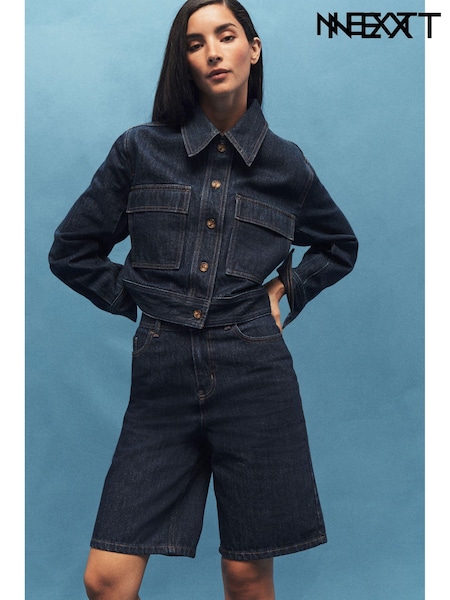 Dark Blue Longline 100% Cotton Denim Shorts (Q49993) | €10