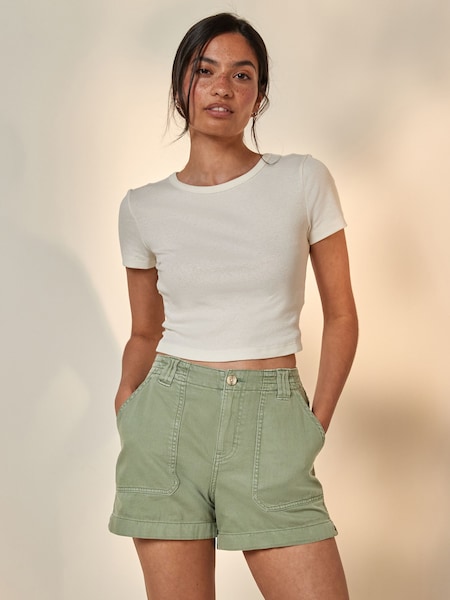 Cargo Utility Lightweight Denim Hourglass Shorts (Q49995) | 106 LEI