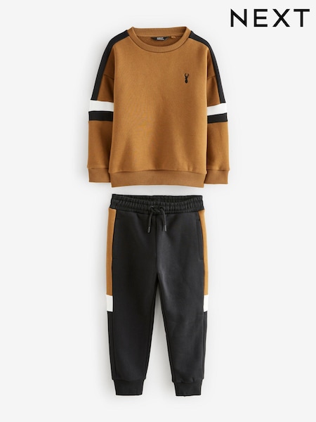 Black Colourblock Crew Neck Sweat and Joggers Set (3-16yrs) (Q50008) | €13.50 - €19