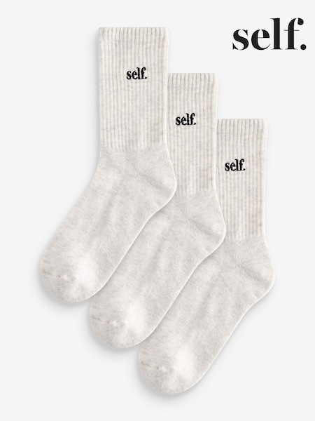 رمادي - Self. Cushion Sole Lounge Ankle Socks 3 Pack (Q50014) | ‏58 د.إ.‏