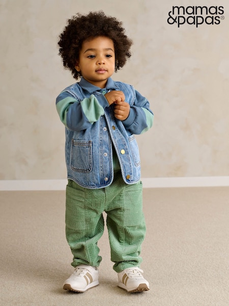 Vert - Pantalon Mamas & Papas en velours côtelé