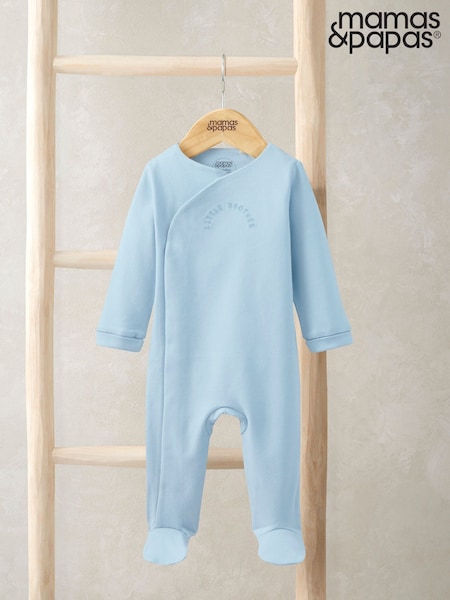 Blue - Mamas & Papas Little Brother Sleepsuit