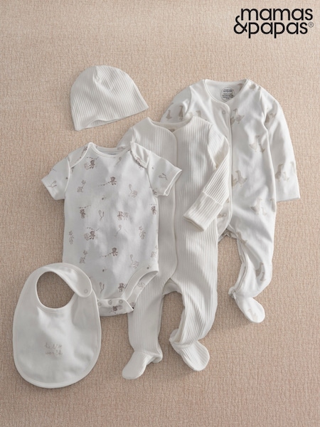 رمادي - Mamas & Papas Duck Print 5 Piece Newborn Set